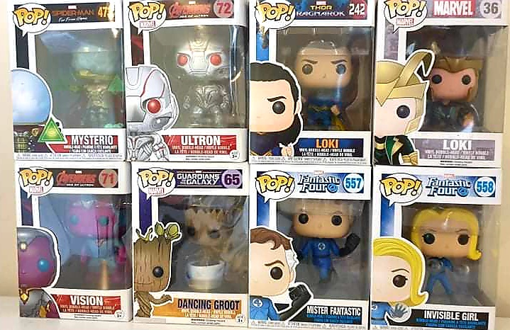 A collection of Funko Pop! Vinyl figures, fantastic for Marvel Christmas gift ideas.