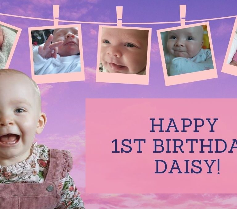 Happy 1st Birthday Daisy Blog Advert