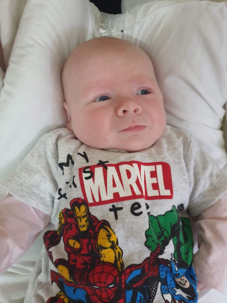 Daisy is wearing her first Marvel t-shirt